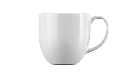 Obraz premium White ceramic coffee mug mockup with handle isolated for branding design on white background