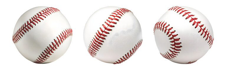 Baseball ball set, Baseball ball games, softball on isolated background
