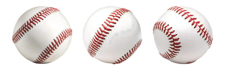 Baseball ball set, Baseball ball games, softball on isolated background
