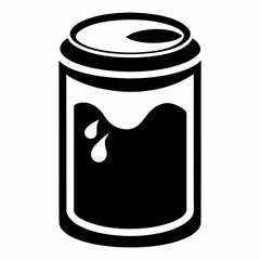 black silhouette a Canned Juice icon white background.