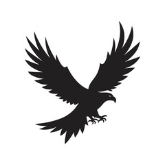Eagle In Flight With Wings Spread Silhouette