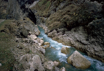 waterfall in the mountains of crete