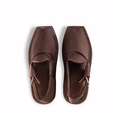 Stylish Peshawari  sandel on White background. 