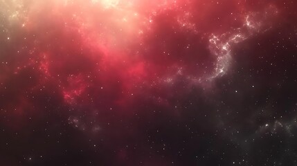 Red and white nebula in space with glowing stars and cosmic clouds background, perfect for wallpaper
