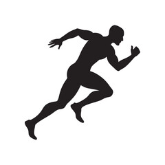 Athlete Sprinting With Speed Silhouette