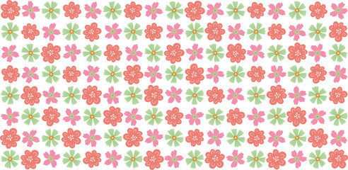 Seamless floral pattern with a subtle textile-inspired texture, combining soft botanical elements with a natural woven feel. Features hand-drawn flowers and organic leaves arranged