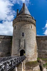 Drawbridge Leading to a Single Tower at Château de Blain
