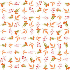 Seamless floral pattern with a subtle textile-inspired texture, combining soft botanical elements with a natural woven feel. Features hand-drawn flowers and organic leaves arranged