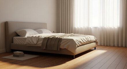 Fototapeta premium Sunrise Stretch in Bedroom