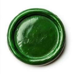 Glossy emerald green wax seal circle