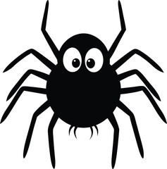 Obraz premium Spider Black Silhouette on White Background Vector Illustration Premium vector 