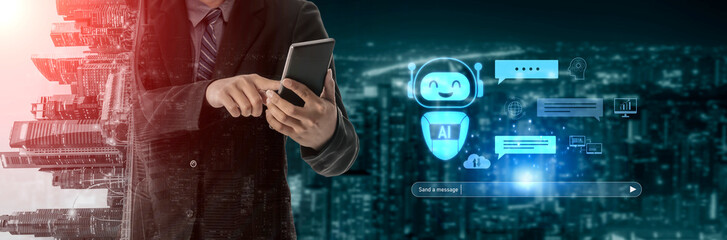 AI chatbot improves virtual assistant interaction. AI chatbot processes text, supports users, AI...