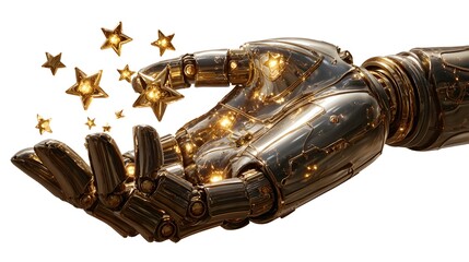 Futuristic Robotic Hand with Glowing Energy Sphere