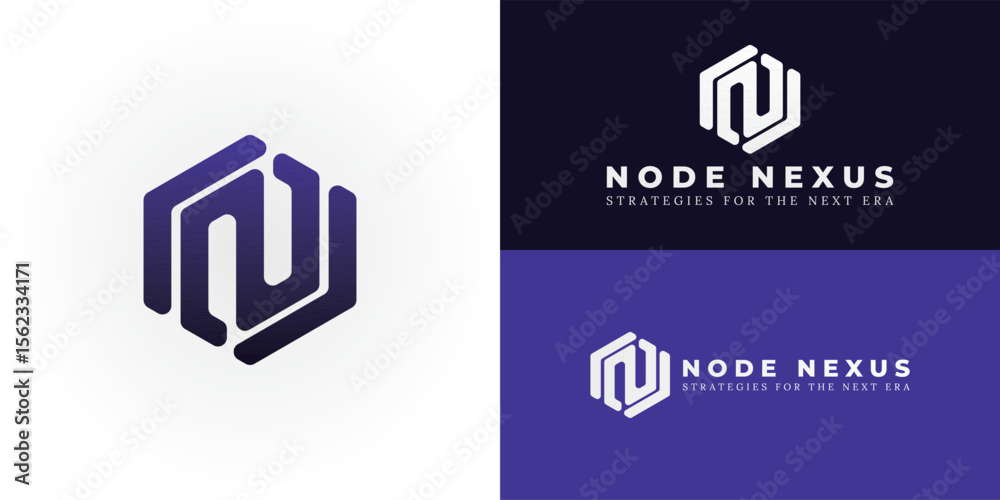 Fototapete the modern nn monogram within a geometric hexagon signifies next-level navigation for management con
