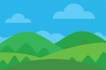 landscape with mountains and clouds