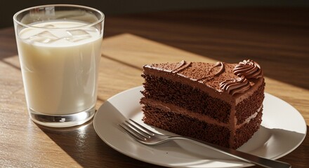 chocolate cake and coffee