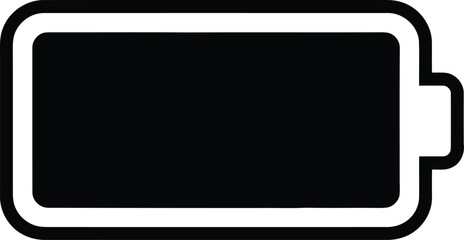 black silhouette of a low battery icon