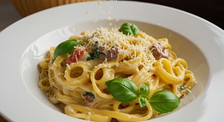 Creamy Parmesan Pasta with Fresh Basil