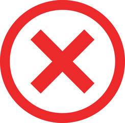 A red cross inside a red circle, is a clear symbol of cancellation