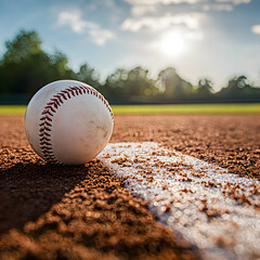Baseball, Baseball Field at Sunset, Baseball Game Day with gas and filled  