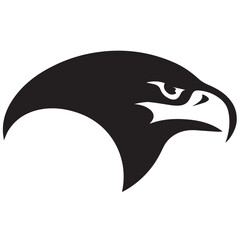 Obraz premium Minimalist Eagle Head Logo Vector in Silhouette Style – Powerful Bird Symbol for Military, Sports Teams, Security Brands, Patriot Themes, Corporate Identity, and Bold Animal Logo Designs