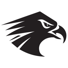 Minimalist Eagle Head Logo Vector in Silhouette Style – Powerful Bird Symbol for Military, Sports Teams, Security Brands, Patriot Themes, Corporate Identity, and Bold Animal Logo Designs