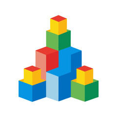 Fototapeta premium colorful blocks on white background