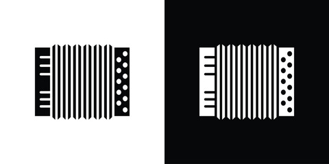 Accordion icon isolated silhouette on white background. Vector illustration.