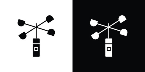 Anemometer icon isolated silhouette on white background. Vector illustration.