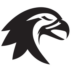 Minimalist Eagle Head Logo Vector in Silhouette Style – Powerful Bird Symbol for Military, Sports Teams, Security Brands, Patriot Themes, Corporate Identity, and Bold Animal Logo Designs