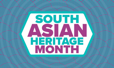 South Asian Heritage Month. Celebrate the diverse cultures and histories of South Asia. Traditional pattern. Creative art poster. Vector illustration
