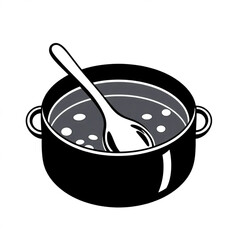 A wooden spoon in a stew pot