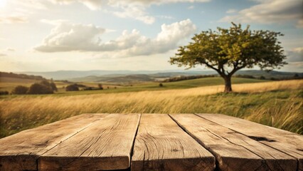 empty wooden table