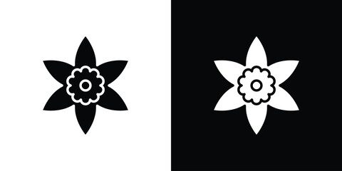 Daffodil icon isolated silhouette on white background. Vector illustration.