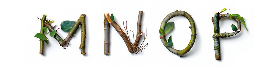 Natural Wooden Alphabet M,N,O,P