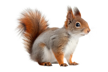 Fototapeta premium Adorable Red Squirrel A Close-Up View of a Bushy-Tailed Rodent