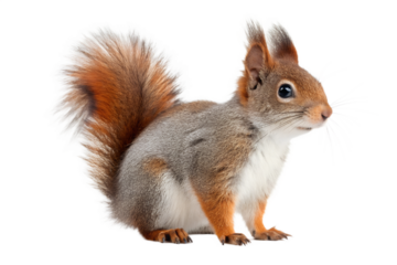Adorable Red Squirrel A Close-Up View of a Bushy-Tailed Rodent