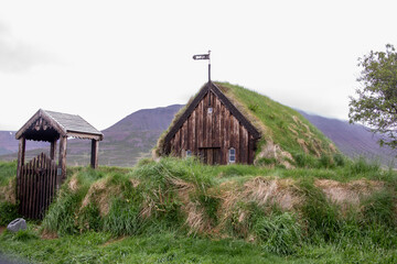 Grafarkirkja Turf Church and gate
