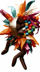 Colorful chocolate bouquet with assorted candies and chocolates.  A decorative, festive arrangement