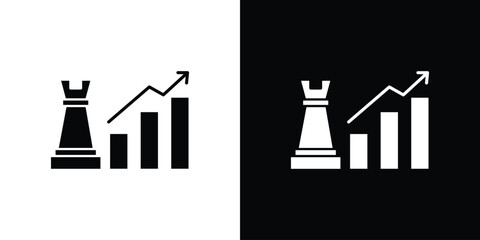 Marketing strategy icon isolated silhouette on white background. Vector illustration.