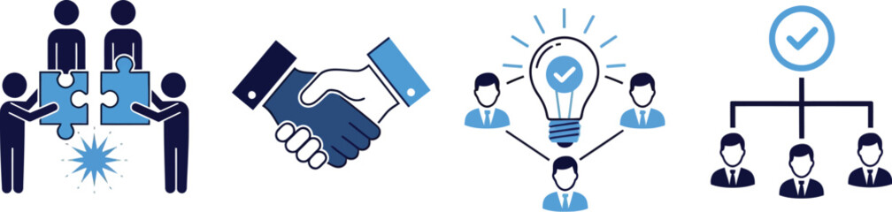 Business partnership teamwork collaboration strategy success organization plan