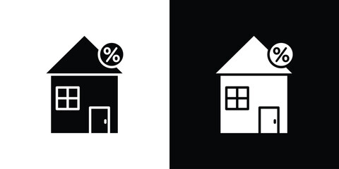 Mortgage rate icon isolated silhouette on white background. Vector illustration.