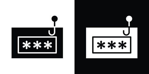 Password phishing icon isolated silhouette on white background. Vector illustration.