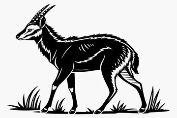 gayal sihouette black vector