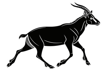 gayal sihouette black vector