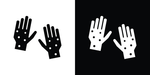 Rash hand icon isolated silhouette on white background. Vector illustration.