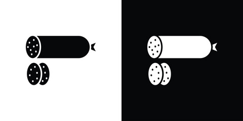 Salami icon isolated silhouette on white background. Vector illustration.