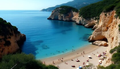 Idyllic Coastal Stretch in Southern Italy: Pristine Sandy Coves and Crystal-Clear Waters