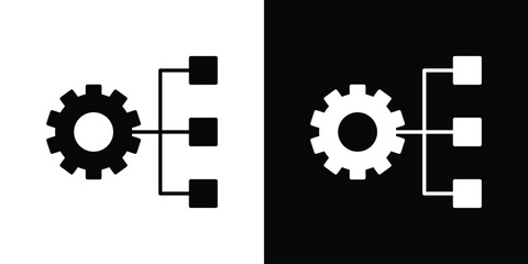 Workflow icon isolated silhouette on white background. Vector illustration.