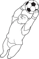Panda Goalkeeper Soccer Animal Vector Graphic Art Illustration
